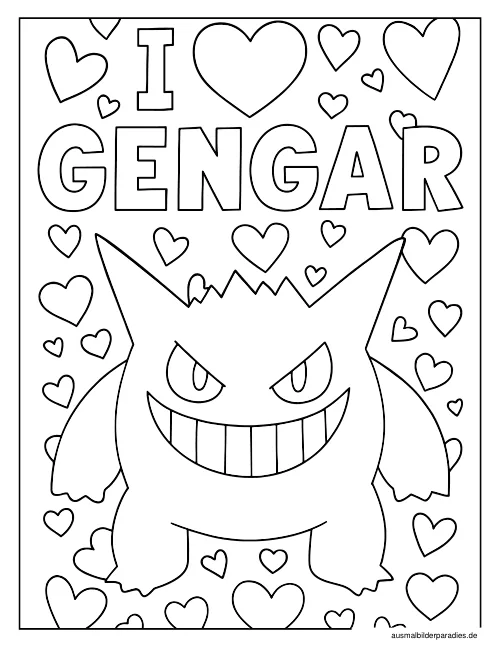 Gengar Ausmalbild 32 - kostenlos zum Ausdrucken
