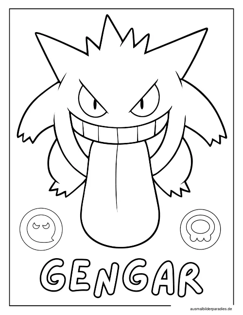 Gengar Ausmalbild 35 - kostenlos zum Ausdrucken