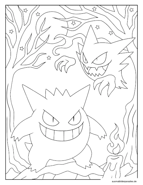 Gengar Ausmalbild 6 - kostenlos zum Ausdrucken