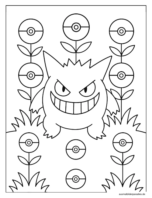 Gengar Ausmalbild 7 - kostenlos zum Ausdrucken