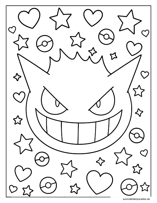 Gengar Ausmalbild 9 - kostenlos zum Ausdrucken
