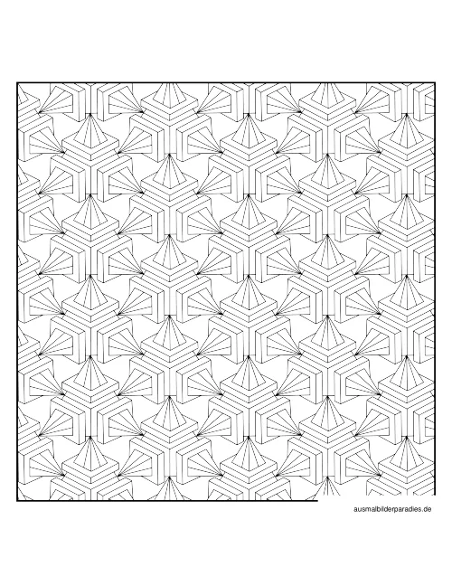 Geometrische Muster Ausmalbild 24 als Gratis-PDF Geometrische Muster Ausmalbild 24 - kostenlos zum Ausdrucken