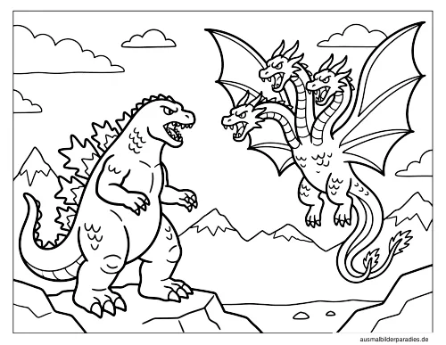 Godzilla Ausmalbild 13 - kostenlos zum Ausdrucken