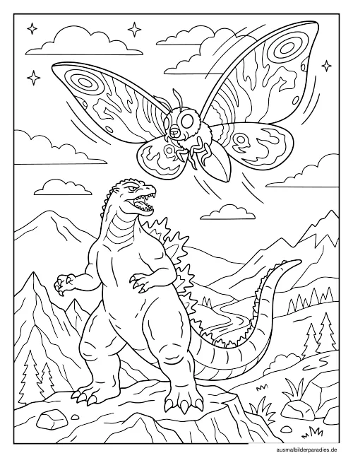 Godzilla Ausmalbild 15 - kostenlos zum Ausdrucken