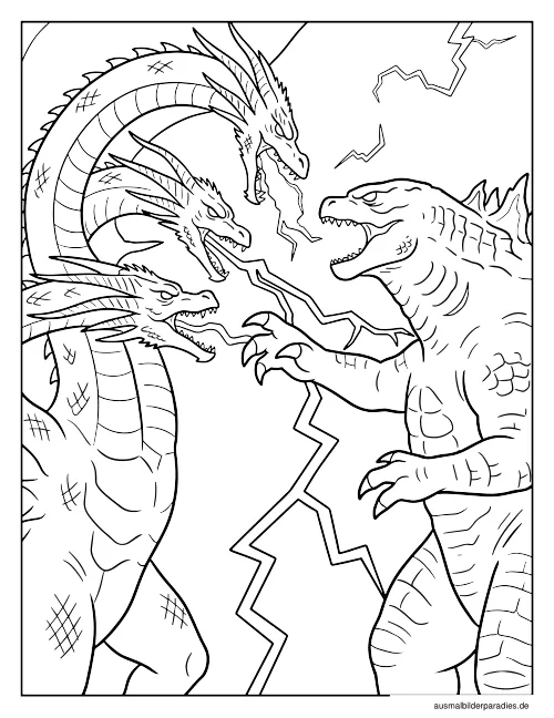 Godzilla Ausmalbild 16 - kostenlos zum Ausdrucken