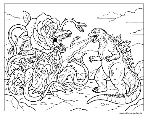 Godzilla Ausmalbild 19 - kostenlos zum Ausdrucken
