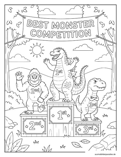 Godzilla Ausmalbild 2 - kostenlos zum Ausdrucken