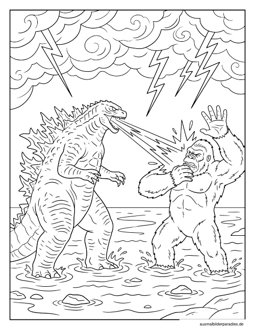Godzilla Ausmalbild 21 - kostenlos zum Ausdrucken