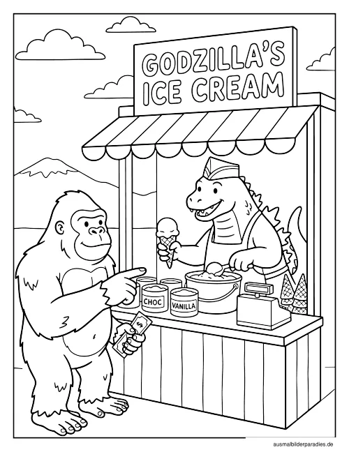 Godzilla Ausmalbild 22 - kostenlos zum Ausdrucken