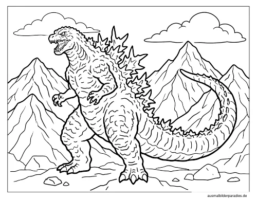 Godzilla Ausmalbild 26 - kostenlos zum Ausdrucken