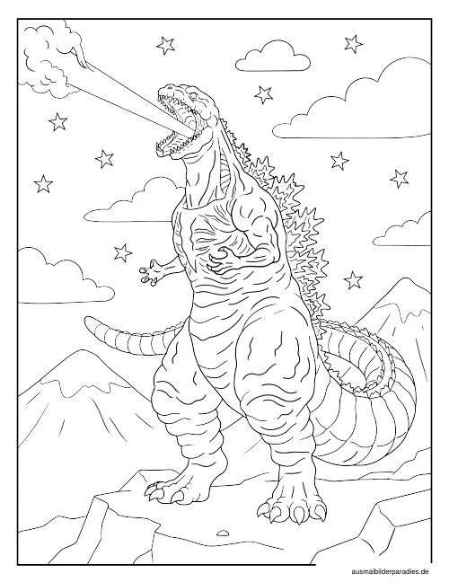 Godzilla Ausmalbild 27 - kostenlos zum Ausdrucken