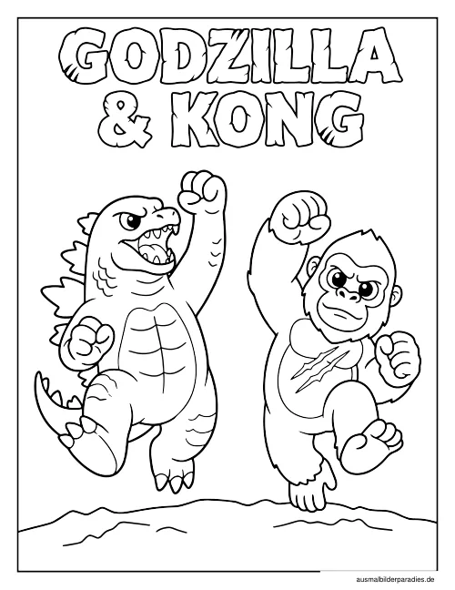 Godzilla Ausmalbild 4 - kostenlos zum Ausdrucken