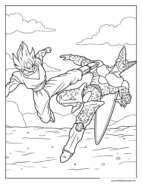 Goku Ausmalbild 10 - kostenlos zum Ausdrucken