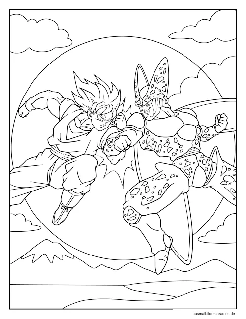 Goku Ausmalbild 11 - kostenlos zum Ausdrucken