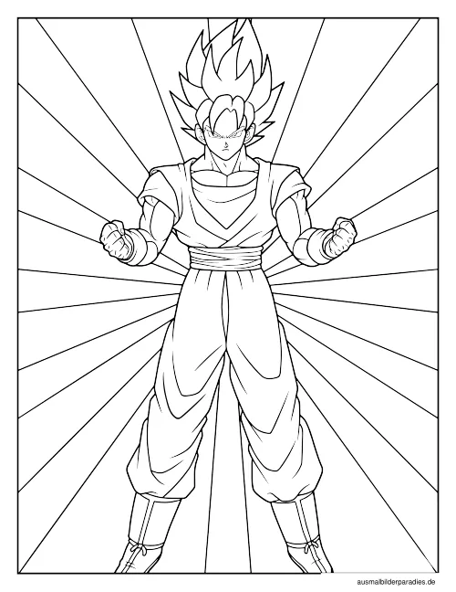 Goku Ausmalbild 2 - kostenlos zum Ausdrucken