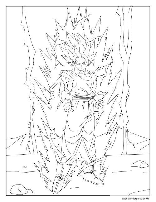 Goku Ausmalbild 3 - kostenlos zum Ausdrucken