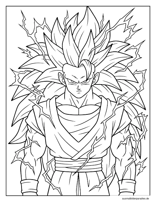Goku Ausmalbild 4 - kostenlos zum Ausdrucken