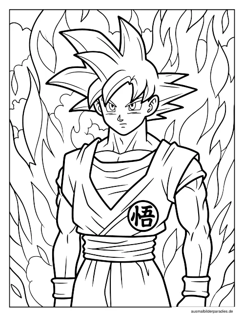 Goku Ausmalbild 5 - kostenlos zum Ausdrucken