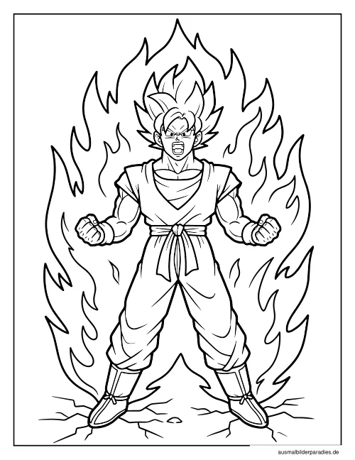 Goku Ausmalbild 6 - kostenlos zum Ausdrucken
