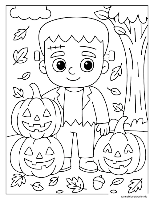 Halloween Ausmalbild 2 - kostenlos zum Ausdrucken