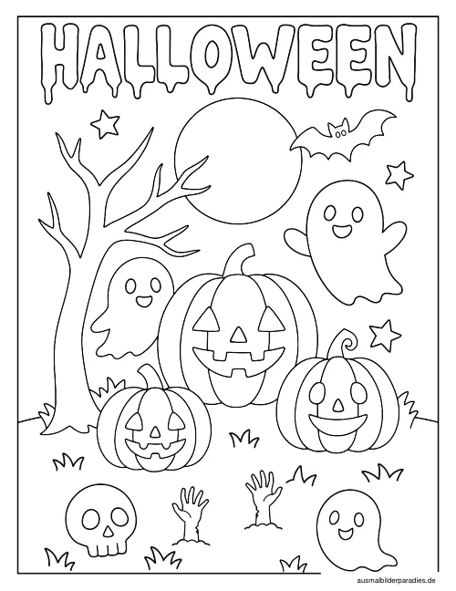 Halloween Ausmalbild 22 - kostenlos zum Ausdrucken