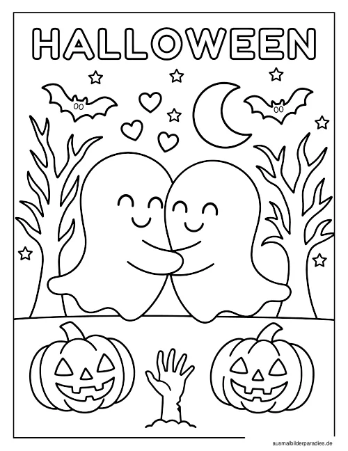 Halloween Ausmalbild 3 - kostenlos zum Ausdrucken