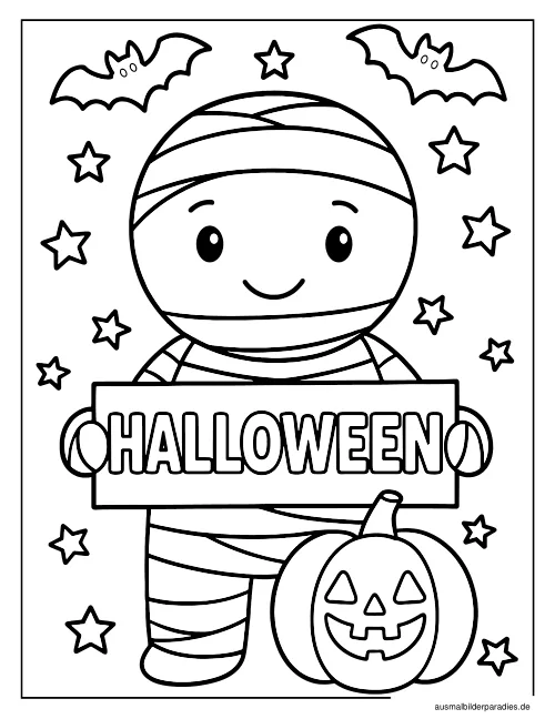 Halloween Ausmalbild 4 - kostenlos zum Ausdrucken