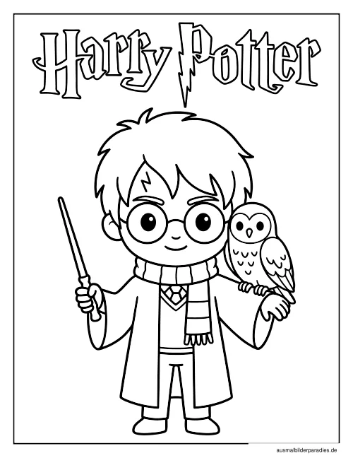 Harry Potter Ausmalbild 2 - kostenlos zum Ausdrucken