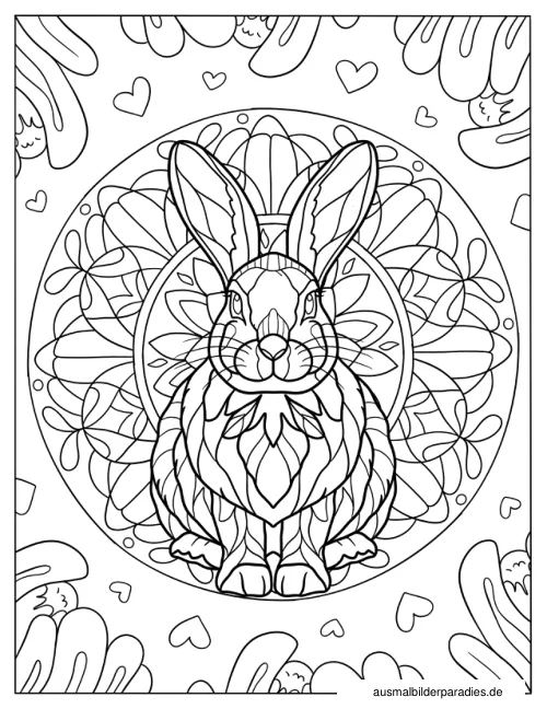 Hase Ausmalbild 10 als Gratis-PDF Hase Ausmalbild 10 - kostenlos zum Ausdrucken