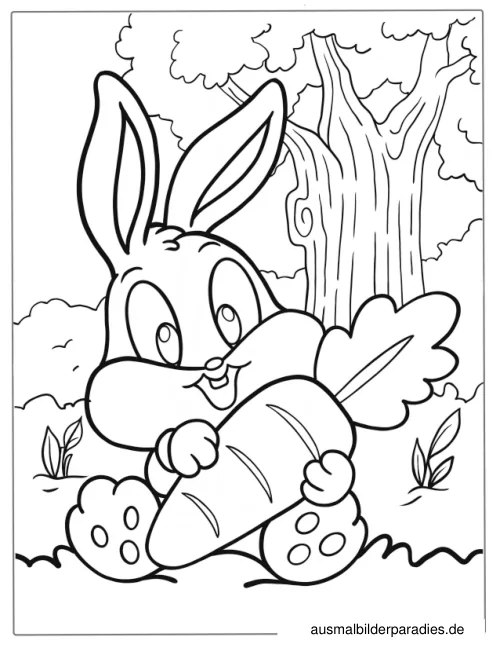 Hase Ausmalbild 11 als Gratis-PDF Hase Ausmalbild 11 - kostenlos zum Ausdrucken