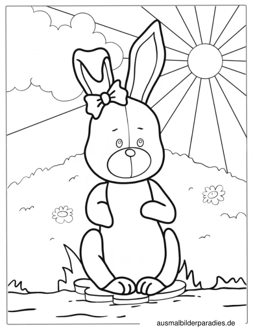 Hase Ausmalbild 12 als Gratis-PDF Hase Ausmalbild 12 - kostenlos zum Ausdrucken