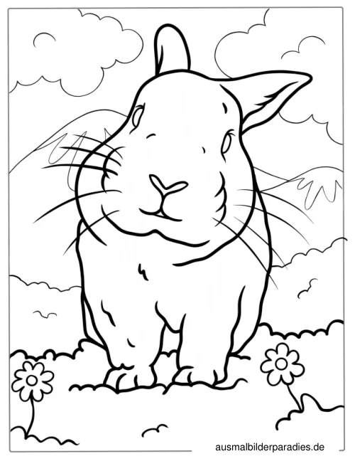 Hase Ausmalbild 13 als Gratis-PDF Hase Ausmalbild 13 - kostenlos zum Ausdrucken