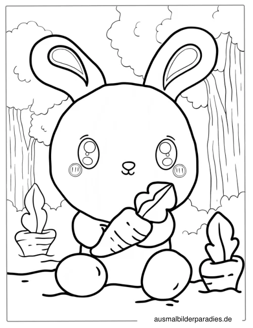 Hase Ausmalbild 14 als Gratis-PDF Hase Ausmalbild 14 - kostenlos zum Ausdrucken