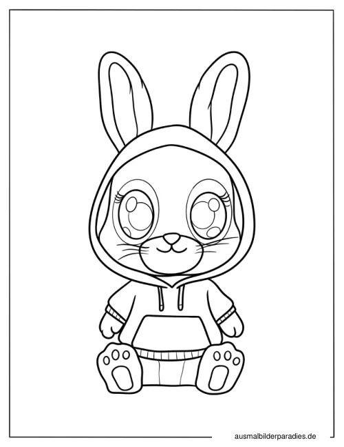 Hase Ausmalbild 15 als Gratis-PDF Hase Ausmalbild 15 - kostenlos zum Ausdrucken