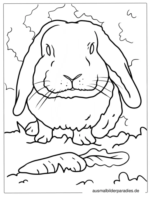 Hase Ausmalbild 16 als Gratis-PDF Hase Ausmalbild 16 - kostenlos zum Ausdrucken