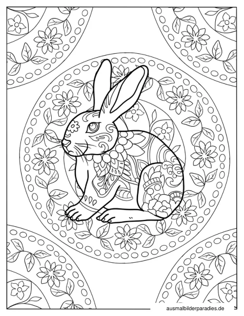Hase Ausmalbild 17 als Gratis-PDF Hase Ausmalbild 17 - kostenlos zum Ausdrucken