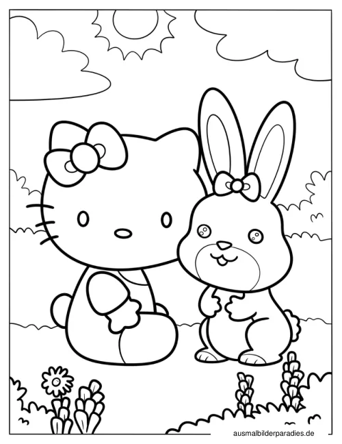 Hase Ausmalbild 19 als Gratis-PDF Hase Ausmalbild 19 - kostenlos zum Ausdrucken