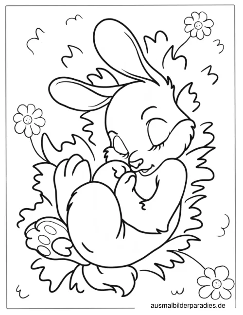 Hase Ausmalbild 2 als Gratis-PDF Hase Ausmalbild 2 - kostenlos zum Ausdrucken