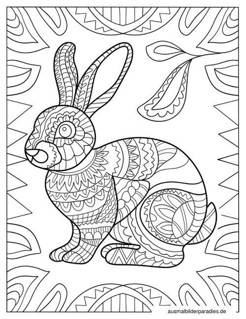 Hase Ausmalbild 21 als Gratis-PDF Hase Ausmalbild 21 - kostenlos zum Ausdrucken