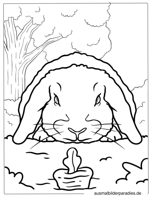 Hase Ausmalbild 23 als Gratis-PDF Hase Ausmalbild 23 - kostenlos zum Ausdrucken