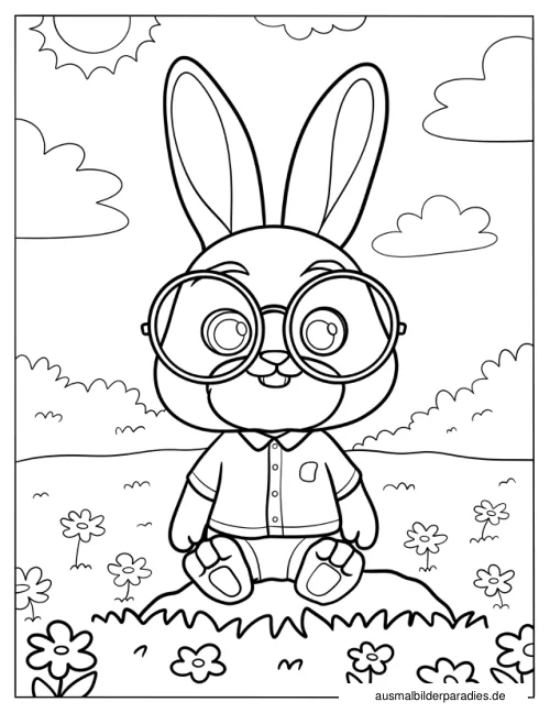 Hase Ausmalbild 24 als Gratis-PDF Hase Ausmalbild 24 - kostenlos zum Ausdrucken