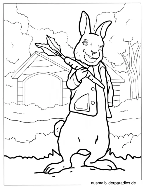 Hase Ausmalbild 26 als Gratis-PDF Hase Ausmalbild 26 - kostenlos zum Ausdrucken