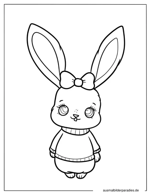 Hase Ausmalbild 27 als Gratis-PDF Hase Ausmalbild 27 - kostenlos zum Ausdrucken