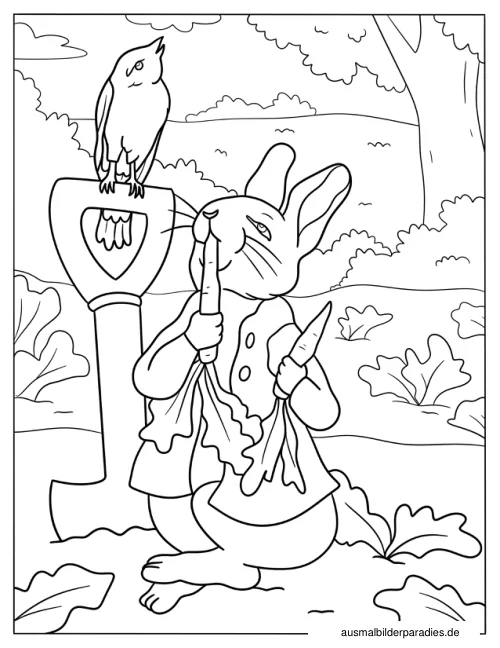 Hase Ausmalbild 28 als Gratis-PDF Hase Ausmalbild 28 - kostenlos zum Ausdrucken