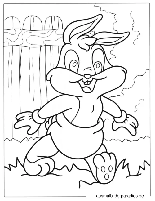 Hase Ausmalbild 3 als Gratis-PDF Hase Ausmalbild 3 - kostenlos zum Ausdrucken