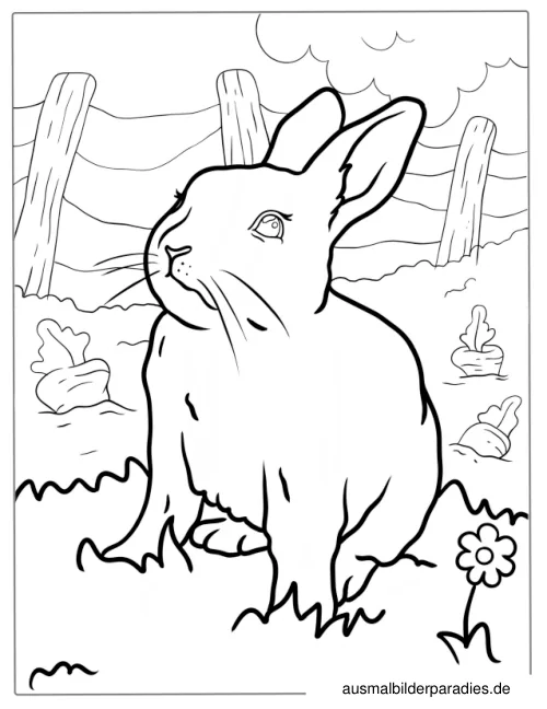 Hase Ausmalbild 31 als Gratis-PDF Hase Ausmalbild 31 - kostenlos zum Ausdrucken