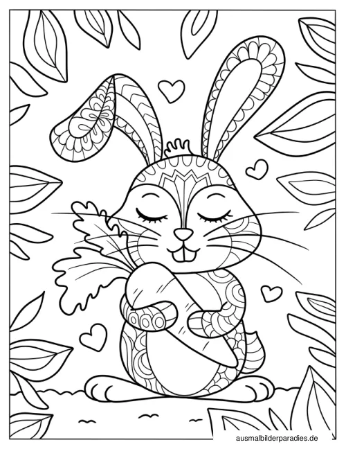 Hase Ausmalbild 32 als Gratis-PDF Hase Ausmalbild 32 - kostenlos zum Ausdrucken