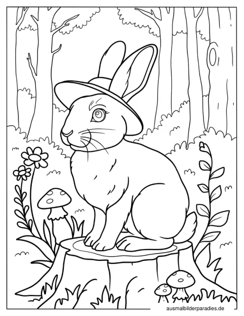 Hase Ausmalbild 34 als Gratis-PDF Hase Ausmalbild 34 - kostenlos zum Ausdrucken