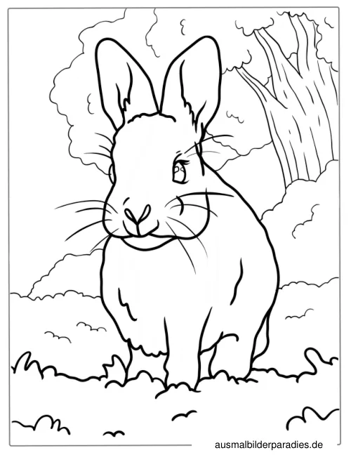 Hase Ausmalbild 36 als Gratis-PDF Hase Ausmalbild 36 - kostenlos zum Ausdrucken