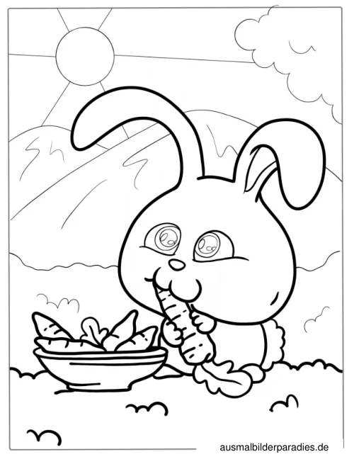 Hase Ausmalbild 7 als Gratis-PDF Hase Ausmalbild 7 - kostenlos zum Ausdrucken